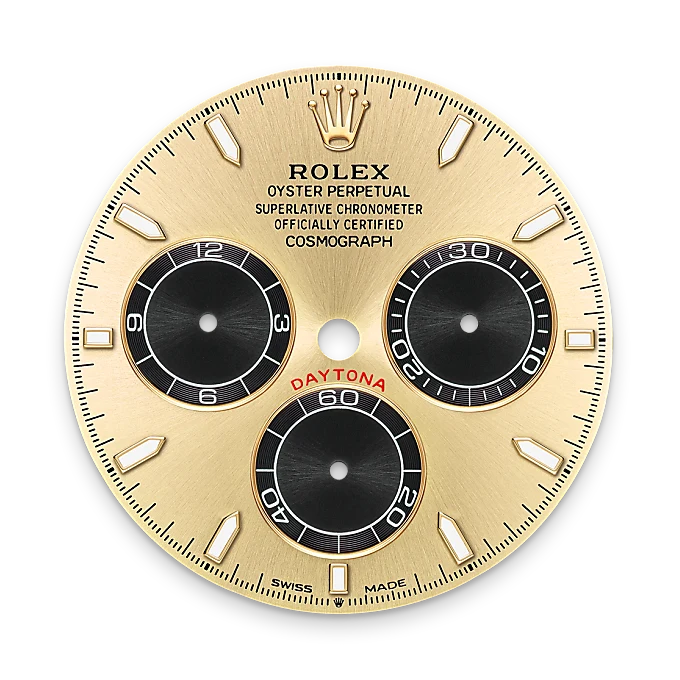 Golden and bright black dial